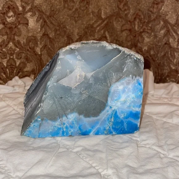 Vintage Blue & Gray Geode Slice agate. - Picture 4 of 6